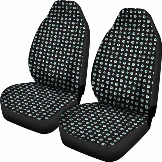 Black With Blue Eyeballs Pattern Car Seat Covers 154813 - YourCarButBetter
