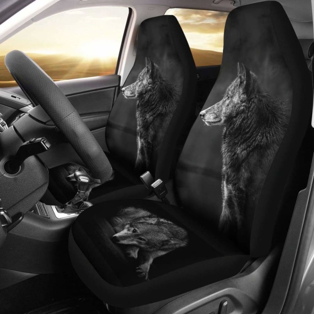 Black Wolf Car Seat Covers Amazing 200904