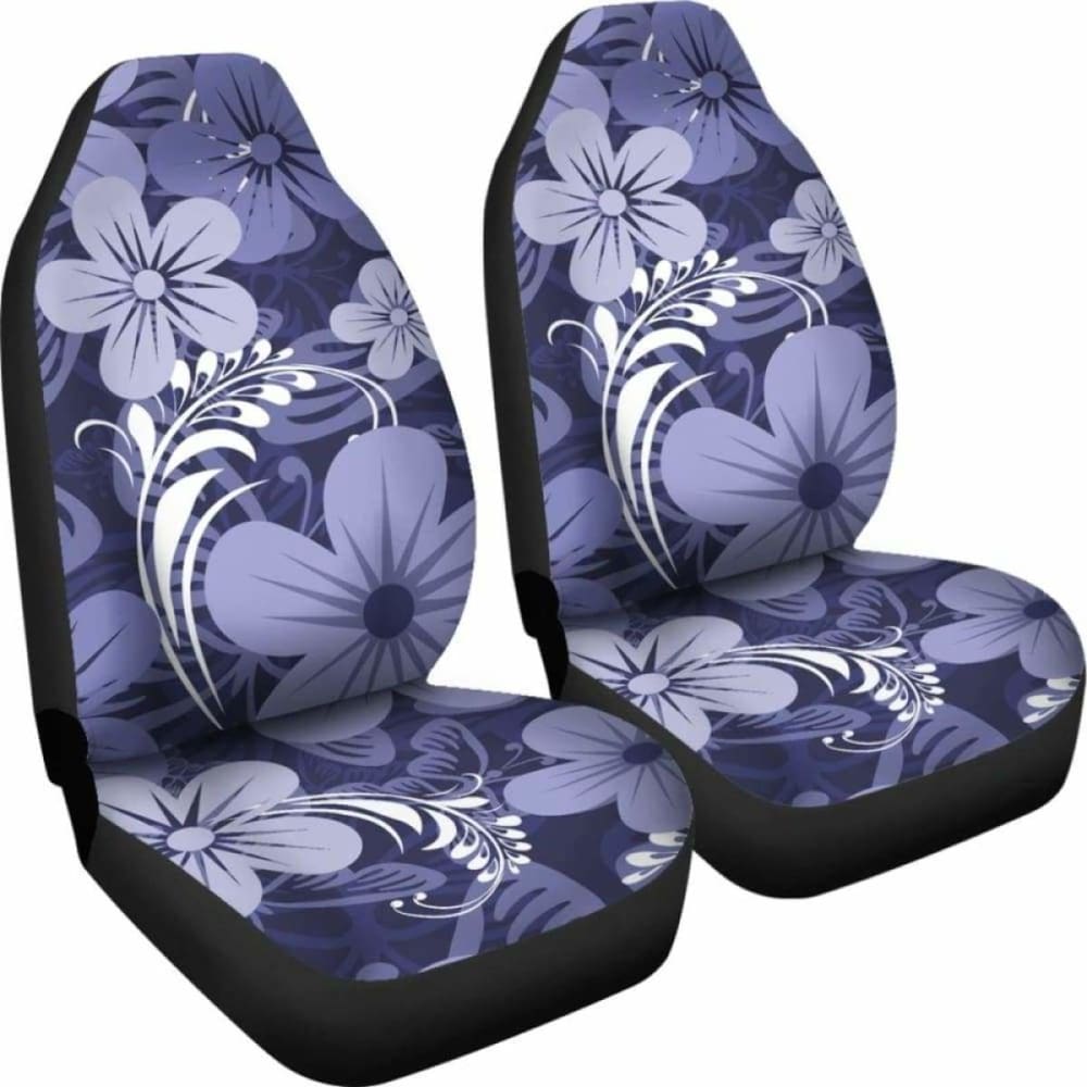 Blue & Purple Aloha Flowers Car Seat Covers 153908 - YourCarButBetter