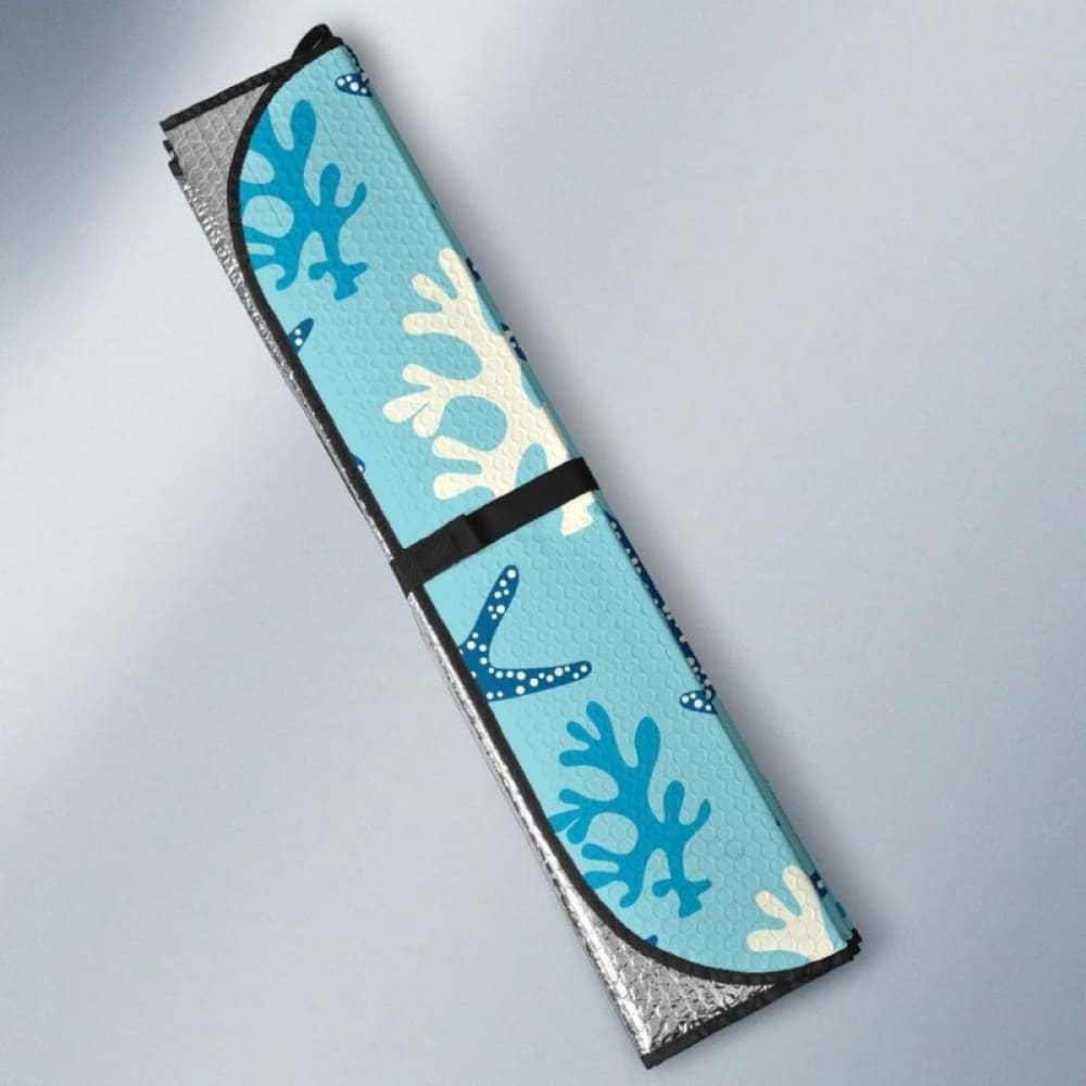 Blue Starfish Coral Reef Pattern Car Auto Sun Shades 460402 - YourCarButBetter