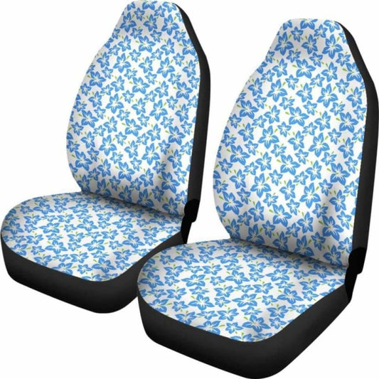 Blue Tropical Flowers Seat Covers 105905 - YourCarButBetter