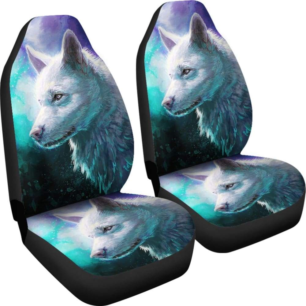Blue White Wolf Car Seat Covers for Lovers 212602