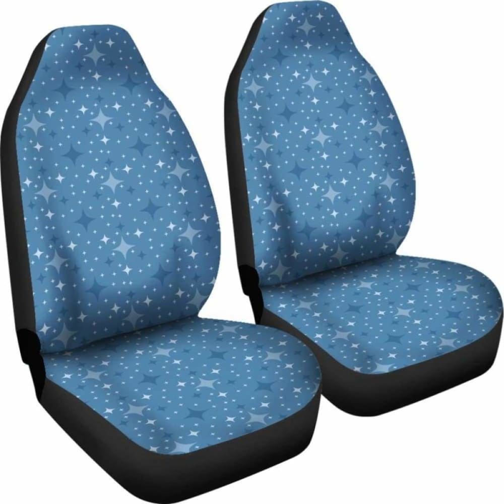 Blue With Retro Stars Pattern Car Seat Covers 194013 - YourCarButBetter