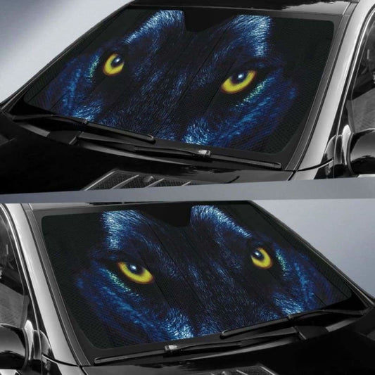 Blue Wolf Eyes Car Sun Shades 172609 - YourCarButBetter