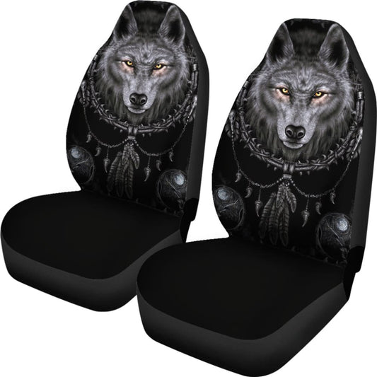 Bohemian Wolf Print Car Seat Covers 212002