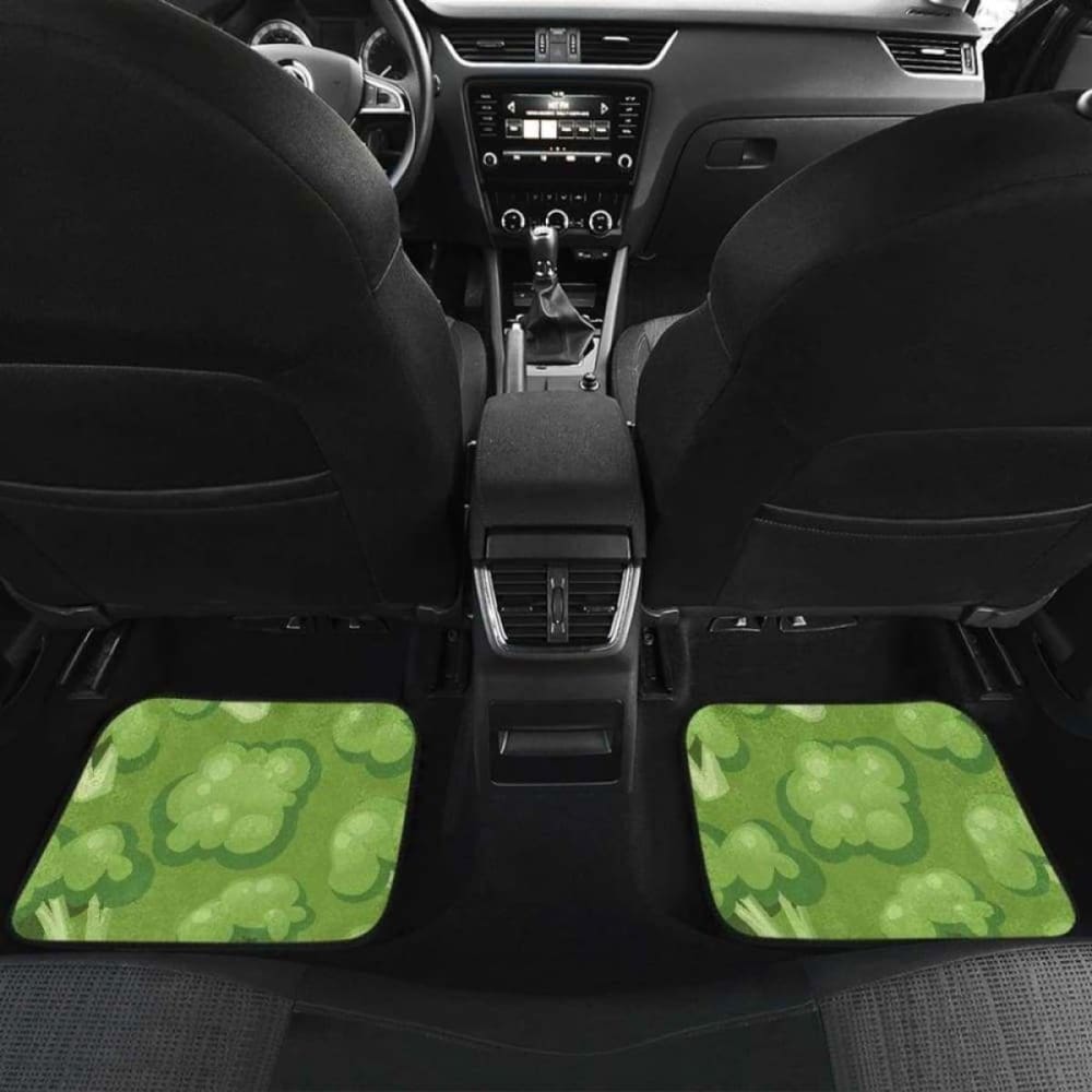 Broccoli Pattern Green Background Front And Back Car Mats 194013 - YourCarButBetter