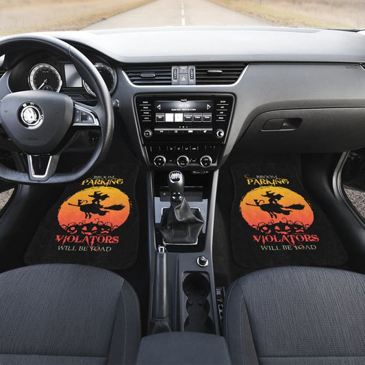 Broom Parking Violators Will be Toad Halloween Parking Car Floor Mats 211110 - YourCarButBetter