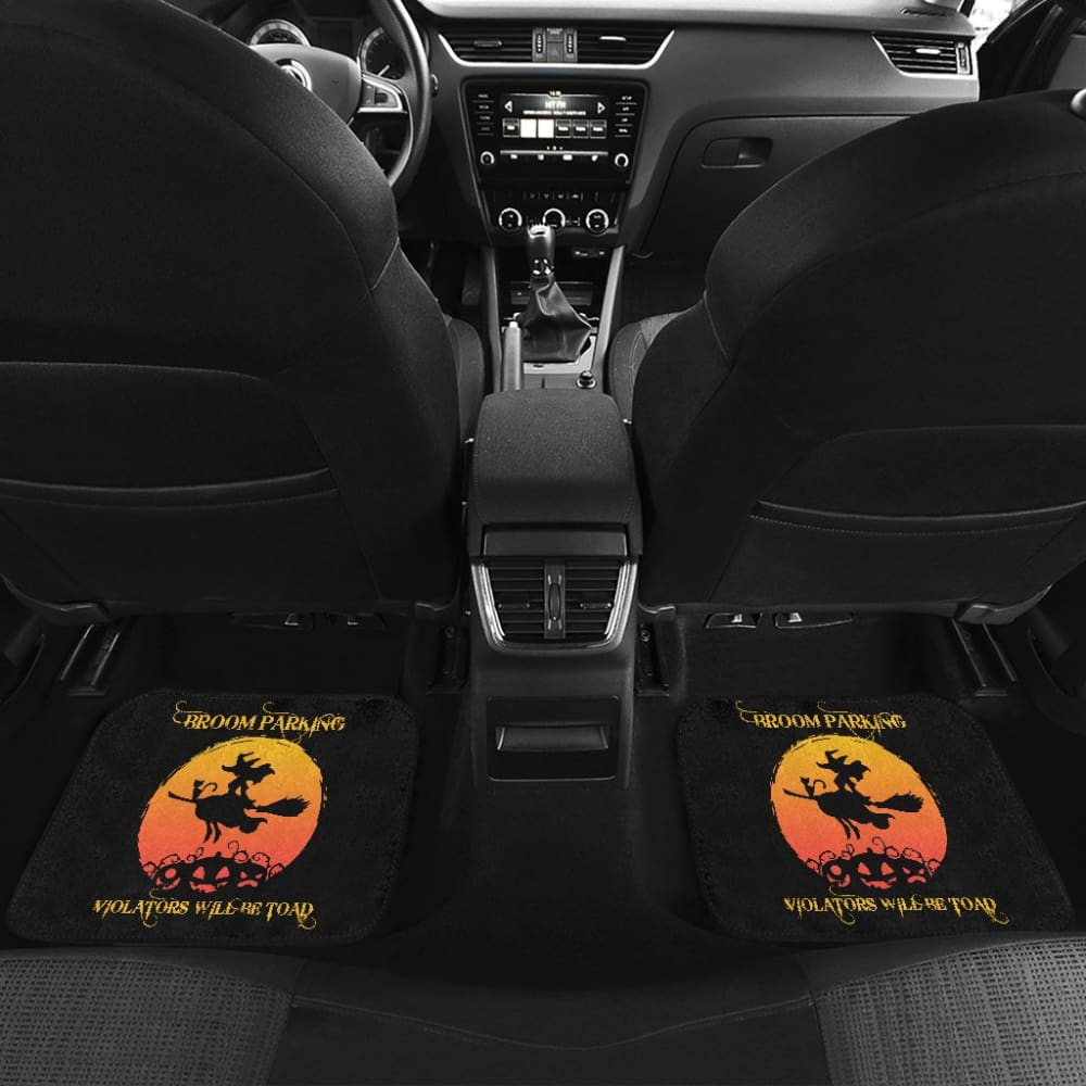 Broom Parking Violators Will be Toad Halloween Parking Car Floor Mats 211110 - YourCarButBetter
