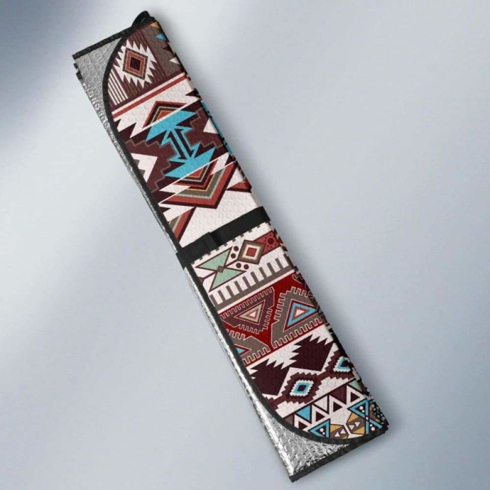Brown Boho Chic Bohemian Aztec Car Sun Shades 104020 - YourCarButBetter