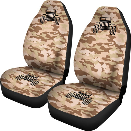 Brown Camouflage Color Tan Jeep Jeep Car Seats Covers 211204 - YourCarButBetter
