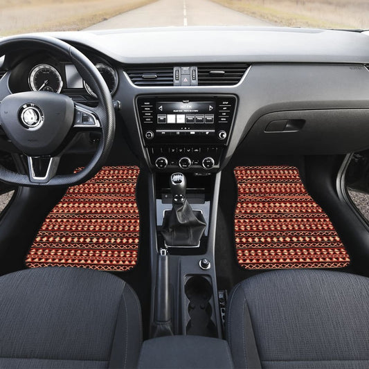 Brown Orange Aztec Pattern Car Floor Mats 211001 - YourCarButBetter