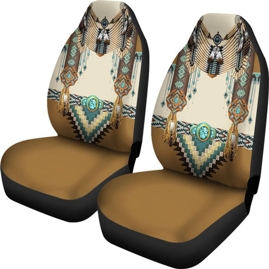 Brown Pattern Breastplate Native American Car Seat Cover 093223 - YourCarButBetter