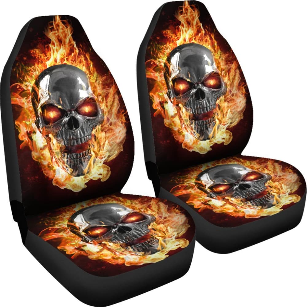 Burning Skulls - Awesome Car Seat Covers 103131 - YourCarButBetter