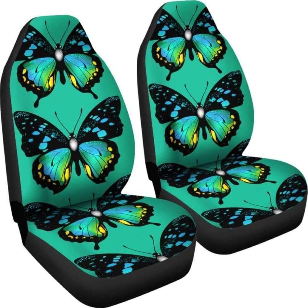 Butterfly Green Background Car Seat Covers 171204