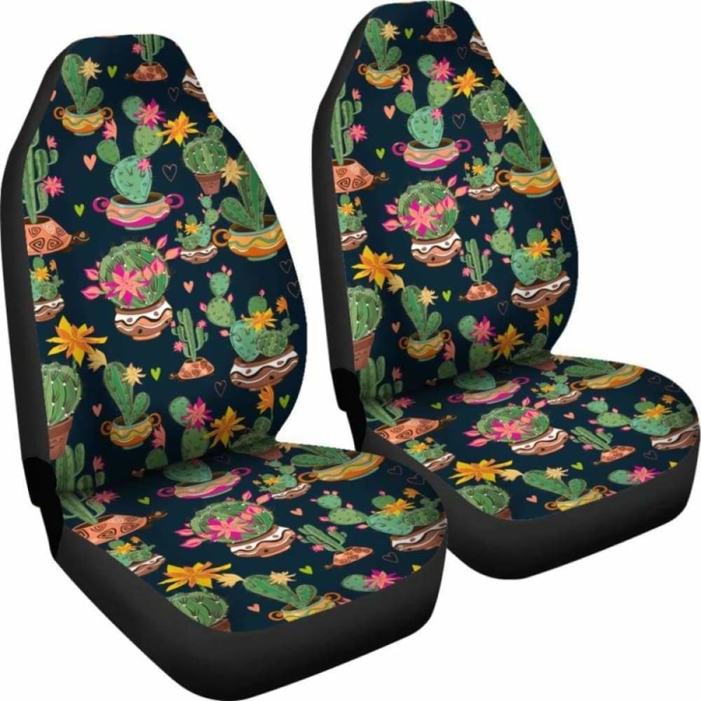 Cactus Flower Pattern Car Seat Covers 102802 - YourCarButBetter