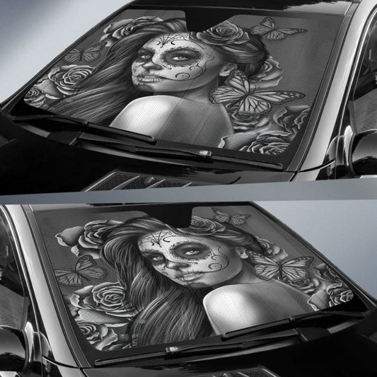 Calavera Fresh Look Design #2 Auto Sun Shade (Vintage Retro) 094201 - YourCarButBetter
