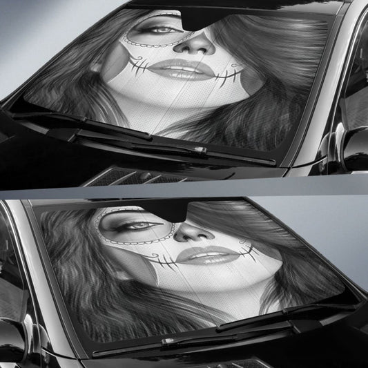 Calavera Fresh Look Design #4 Auto Sun Shade (Vintage Retro) 094201 - YourCarButBetter