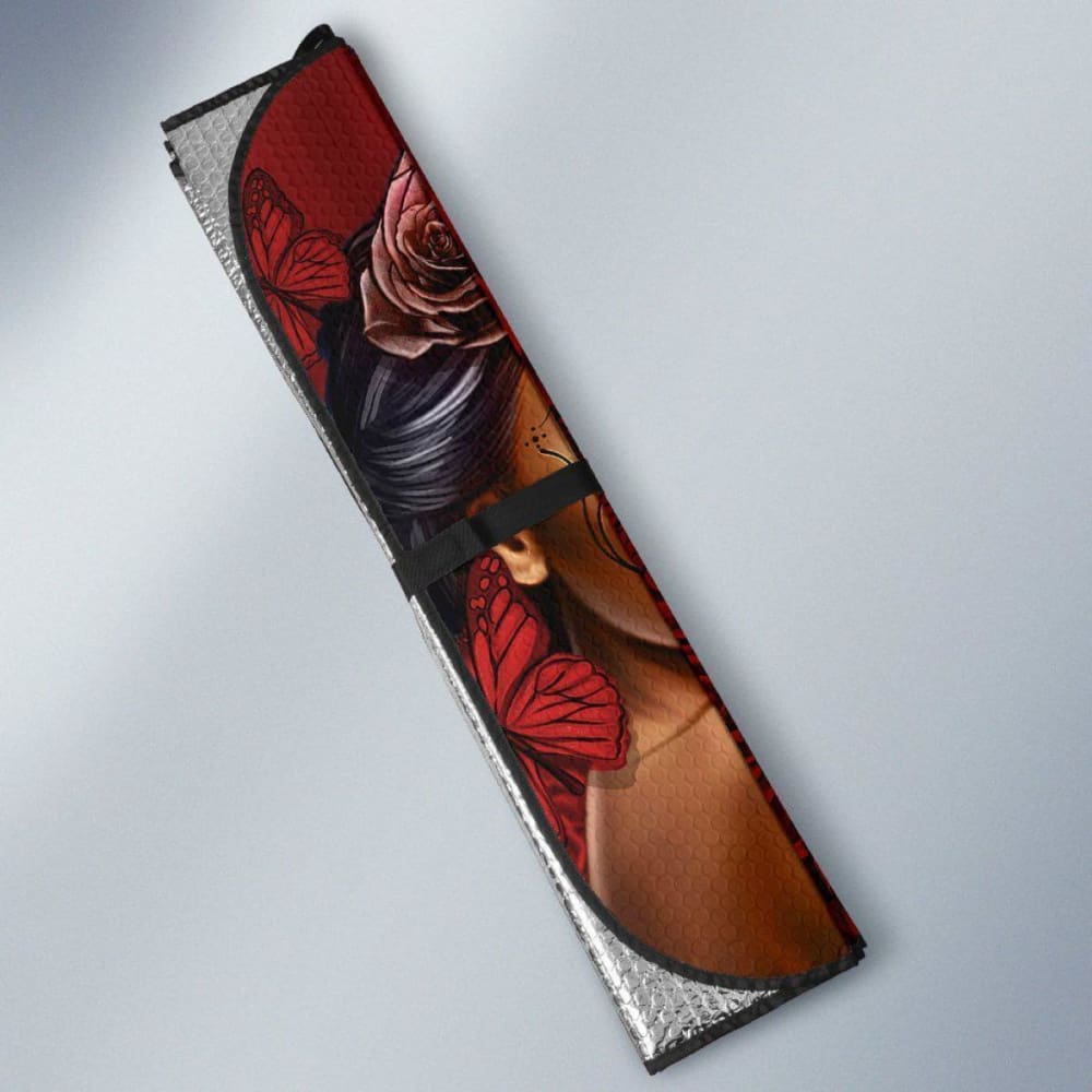 Calavera Girl - Red - Auto Sun Shade 182102 - YourCarButBetter