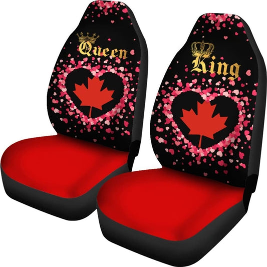 Canada Car Seat Cover Couple King Queen 550317 - YourCarButBetter