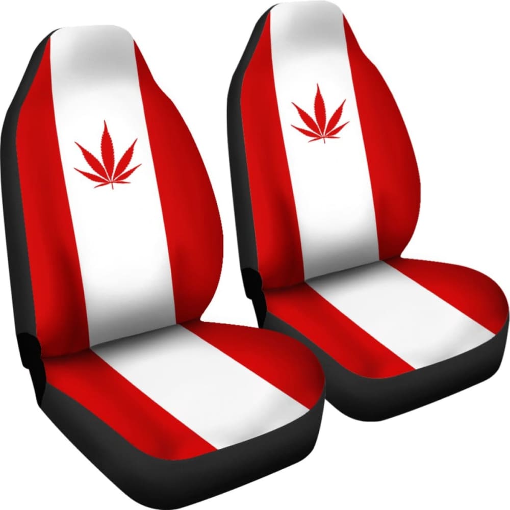 Canada Car Seat Covers Weed Flag 550317 - YourCarButBetter