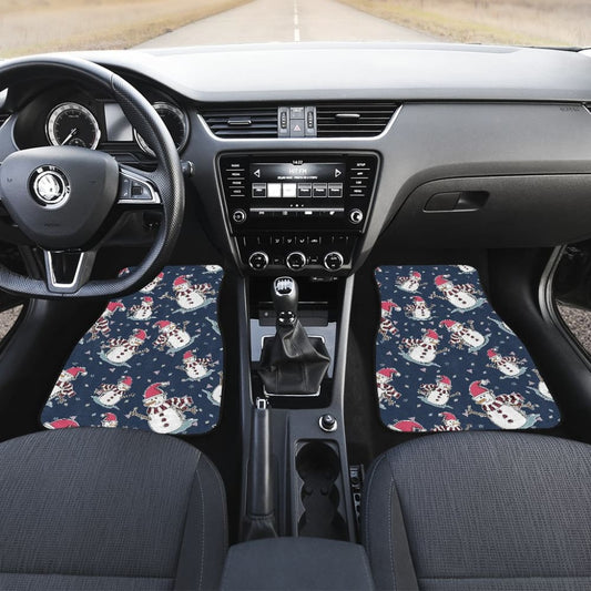 Car Floor Mats Cute Snowman Winter Universal Auto Accessories 211903 - YourCarButBetter