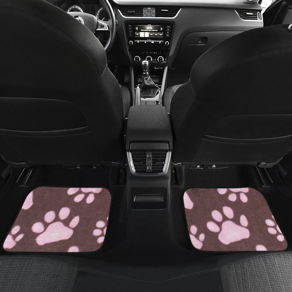 Car Floor Mats Pink Colorful Paw Print 210605 - YourCarButBetter