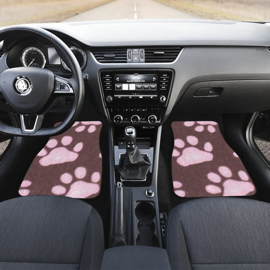 Car Floor Mats Pink Colorful Paw Print 210605 - YourCarButBetter