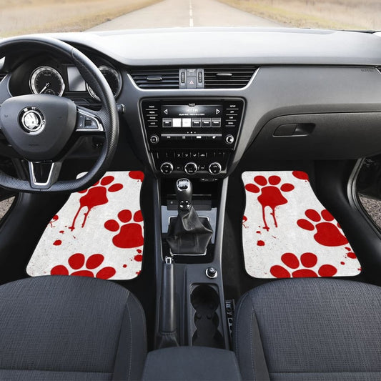 Car Floor Mats Red Blood Paw Print 210605 - YourCarButBetter