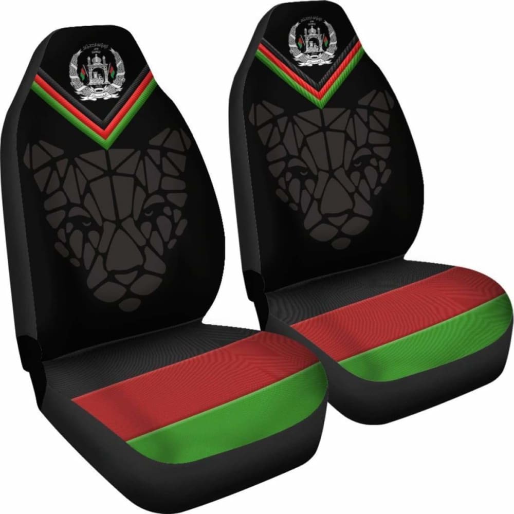 Car Seat Cover - Afghanistan Coat Of Arm And Flag Leopard Patterns - 092813 - YourCarButBetter