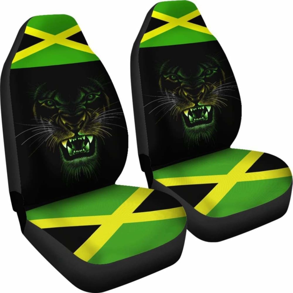 Car Seat Covers Africa - Jamaica Flag Color With Lion - 161012