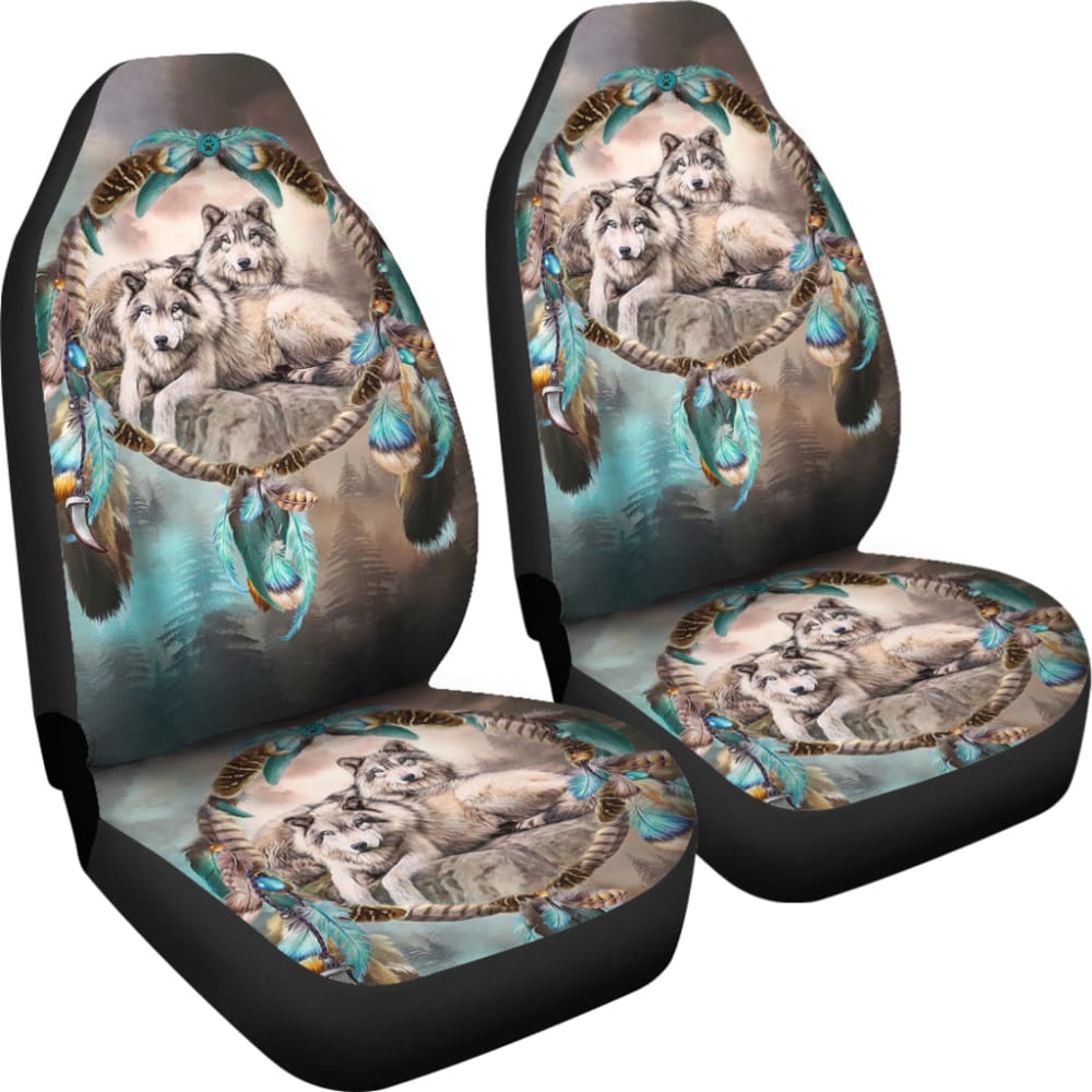 Car Seat Covers Native American Wolf Dreamcatcher 212503 - YourCarButBetter