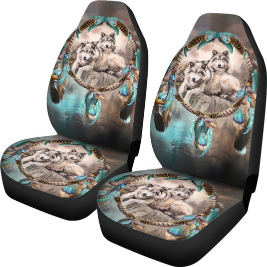 Car Seat Covers Native American Wolf Dreamcatcher 212503 - YourCarButBetter