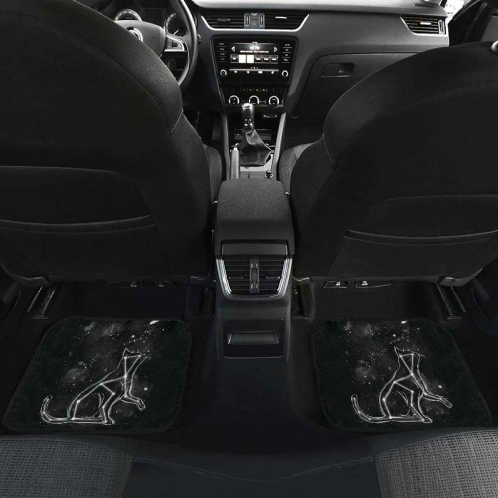 Cat Star Sky In Black Theme Car Floor Mats 194013 - YourCarButBetter