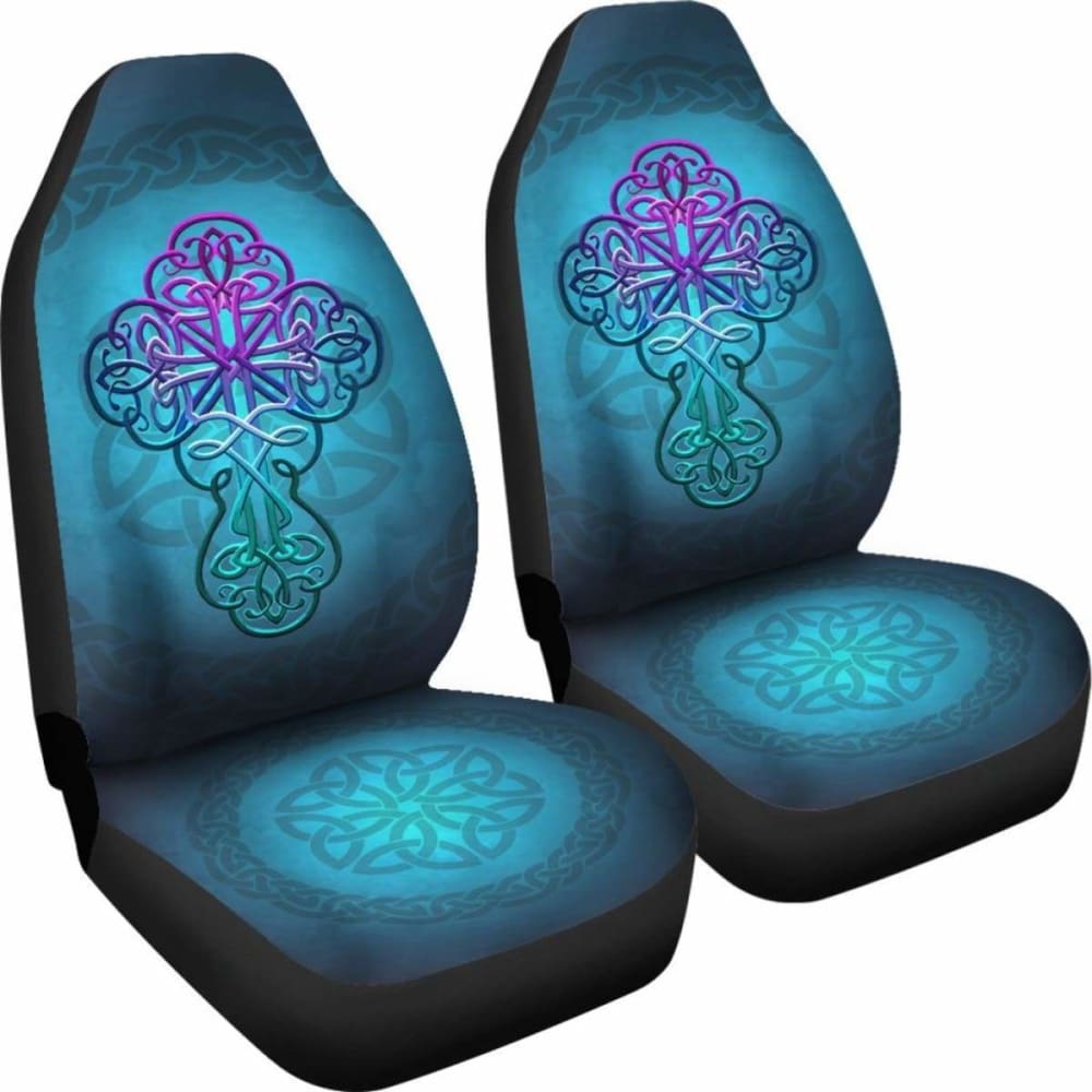 Celtic Car Seat Covers Blue Celtic Cross 160905