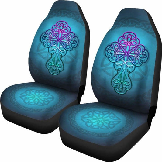 Celtic Car Seat Covers Blue Celtic Cross 160905