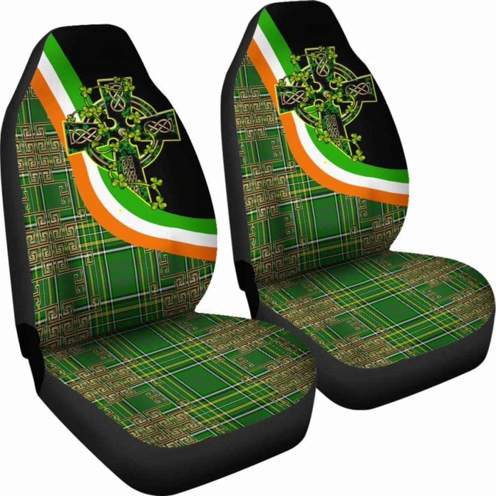 Celtic Car Seat Covers - Ireland Kilt Color & Celtic Cross - 160905