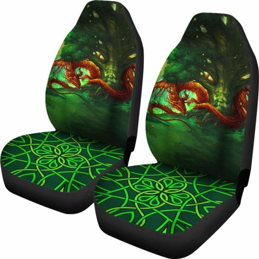 Celtic Mythology - Celtic Dragon With Green Man And Deer Car Seat Covers V2 161012