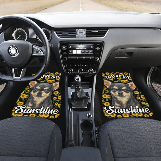 Chihuahua Dog You’re My Sunshine Sunflower Car Floor Mats 212002 - YourCarButBetter