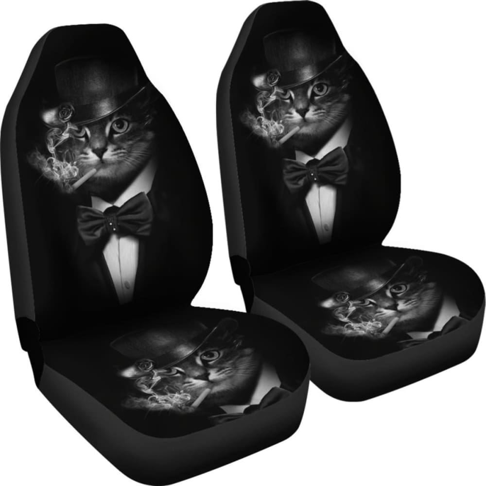 Classy Cat Smoking Car Seat Covers Amazing Gift Ideas 210101 - YourCarButBetter