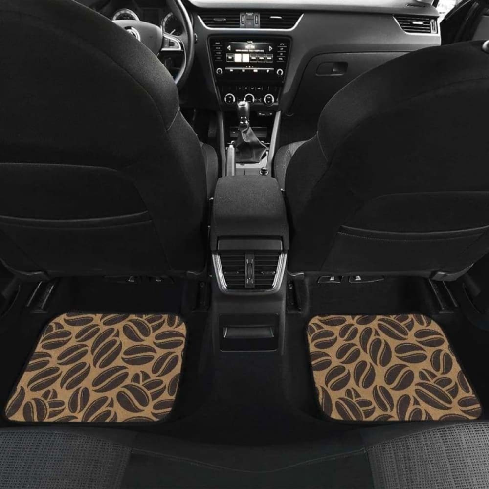 Coffee Bean On Brown Background Front And Back Car Mats 163730 - YourCarButBetter