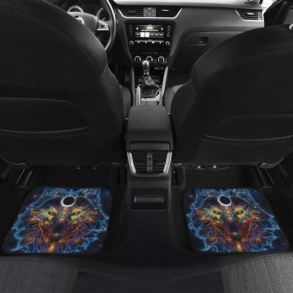 Color Galaxy Wolf Printing Floor Mats for Car 212202