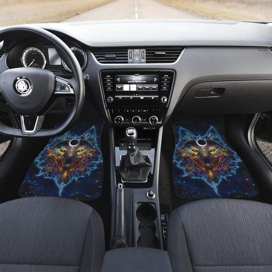 Color Galaxy Wolf Printing Floor Mats for Car 212202