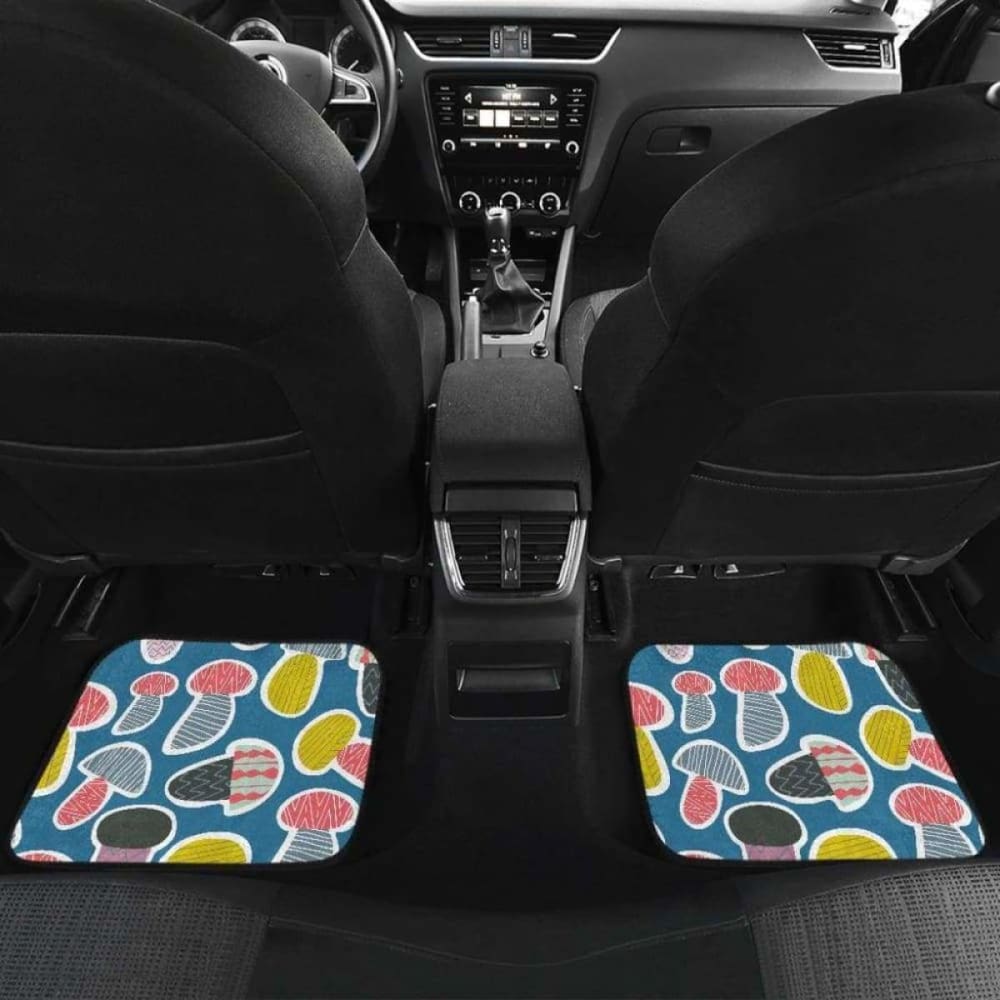 Colorful Mushroom Design Pattern Front And Back Car Mats 174914 - YourCarButBetter