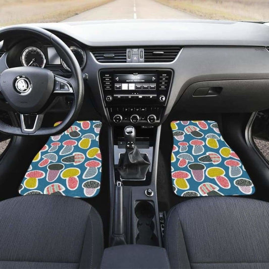 Colorful Mushroom Design Pattern Front And Back Car Mats 174914 - YourCarButBetter