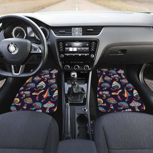 Colorful Mushroom Pattern Front And Back Car Mats 174914 - YourCarButBetter