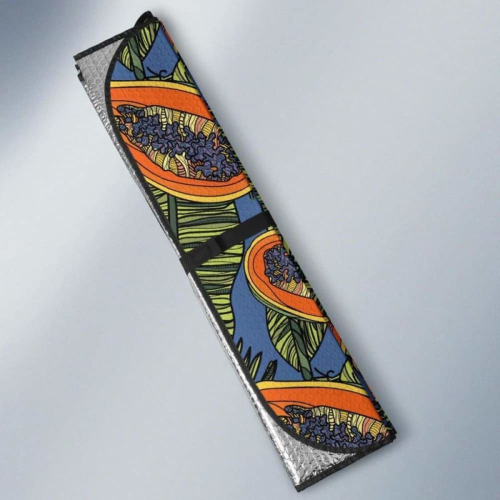 Colorful Papaya Tropical Leaves Car Auto Sun Shades 182102 - YourCarButBetter