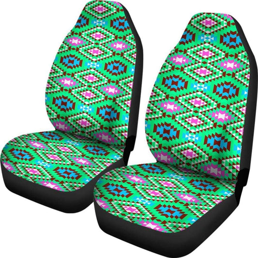 Colorful Pastel Teal And Pink Aztec Design Car Seat Covers 174510 - YourCarButBetter