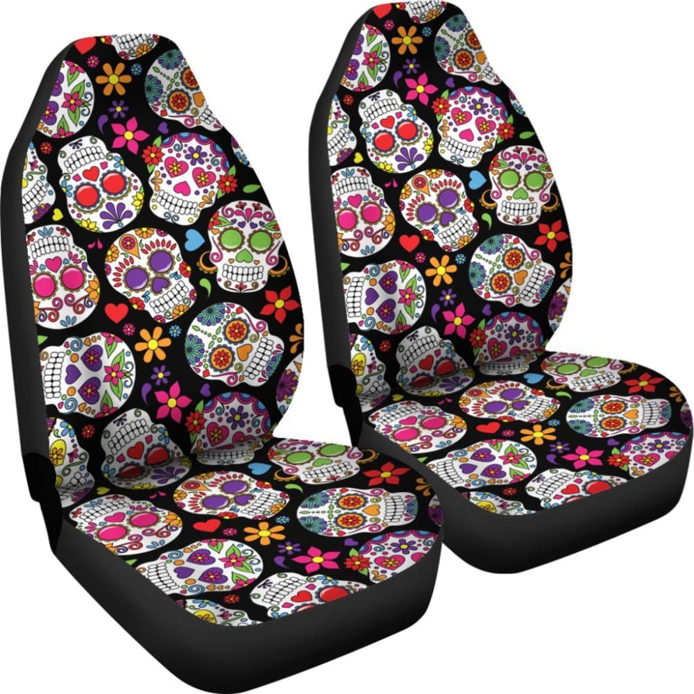Colorful Sugar Skull Ii Car Seat Covers 101819 - YourCarButBetter