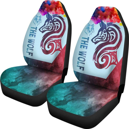 Colorful Wolf Mandala Car Seat Covers 212502