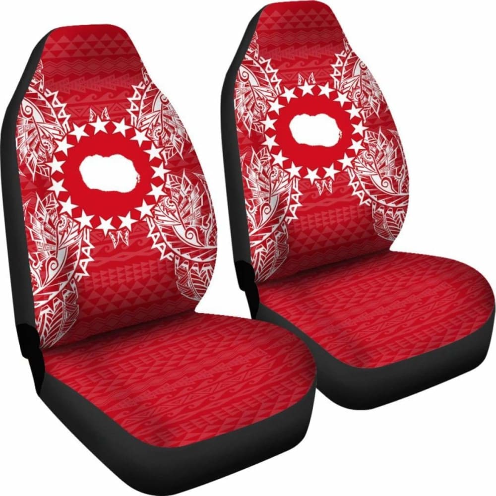 Cook Islands Car Seat Cover - Cook Islands Flag Map Red White - 105905 - YourCarButBetter